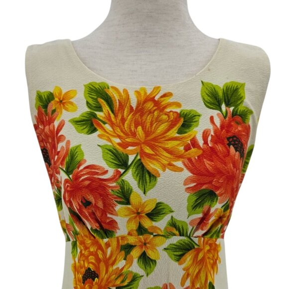 Vintage Pomare Womens XS Dress Hawaiian Floral Sleeveless Maxi A-line Tropical - Picture 2 of 9